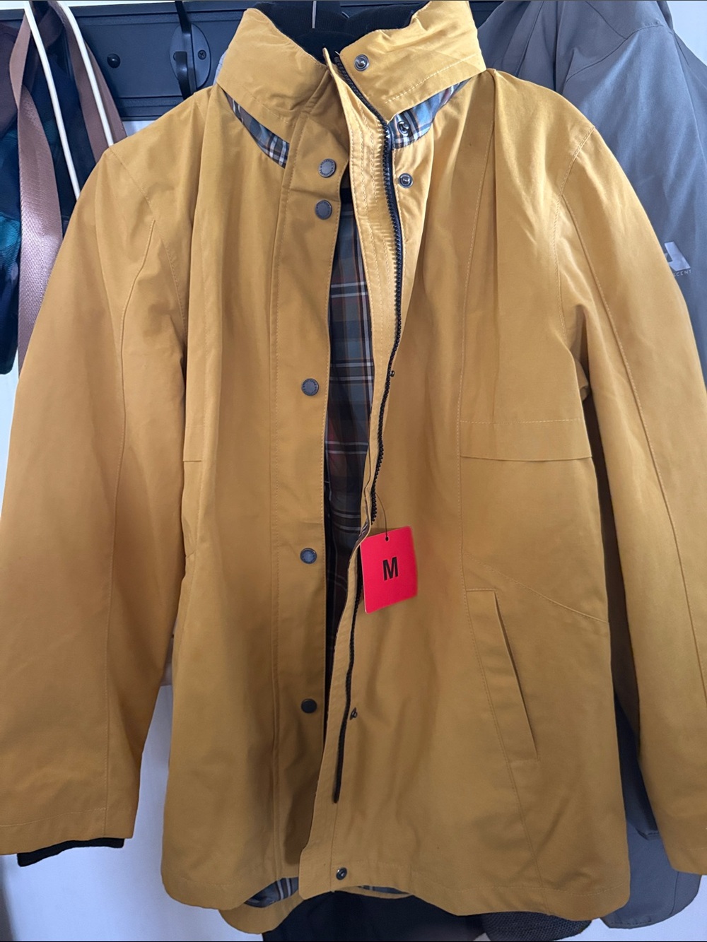 Pendleton Mustard Raincoat with Plaid Lining